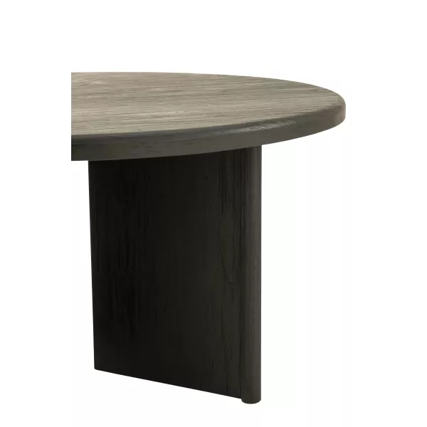 Table à manger ronde en teck JONKA (150x150 cm) (Noir)