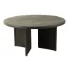 Table à manger ronde en teck JONKA (150x150 cm) (Noir)