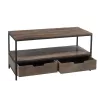 Table de salon en bois et métal MONTOR (120x50 cm) (Marron, noir)