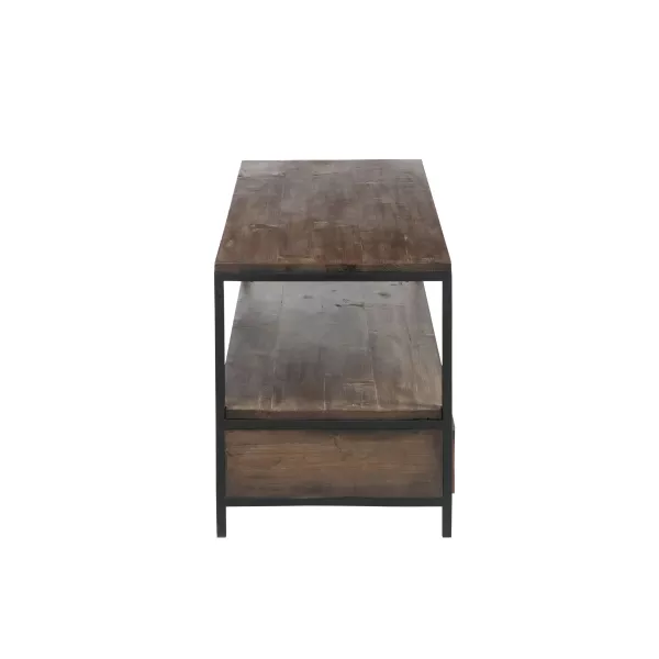 Table de salon en bois et métal MONTOR (120x50 cm) (Marron, noir)