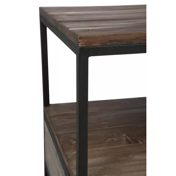 Table de salon en bois et métal MONTOR (120x50 cm) (Marron, noir)