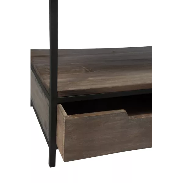 Table de salon en bois et métal MONTOR (120x50 cm) (Marron, noir)