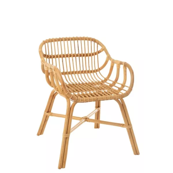 Chaise accoudoirs en rotin MITO (57x60 cm) (Naturel)