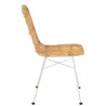 Chaise en rotin et métal MIXOU (58x44,5 cm) (Naturel, blanc)