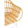 Chaise avec accoudoirs en rotin et métal MIXOU (Naturel, blanc)