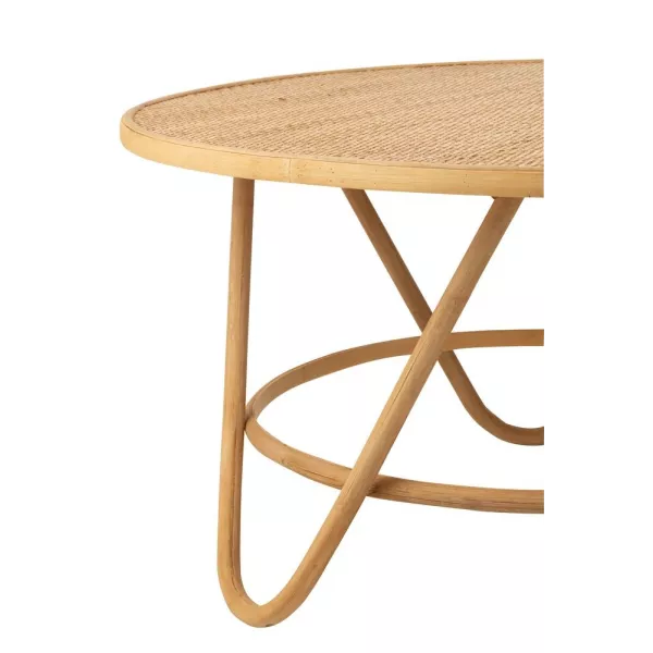 Table basse en bois et rotin MIZO (80x80 cm) (Naturel)