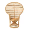 Fauteuil en rotin avec coussin VALOU (Naturel)