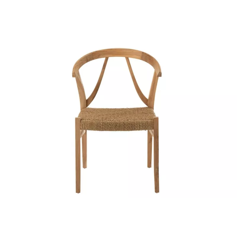 Chaise avec accoudoirs en bois et corde PALIN (Naturel)