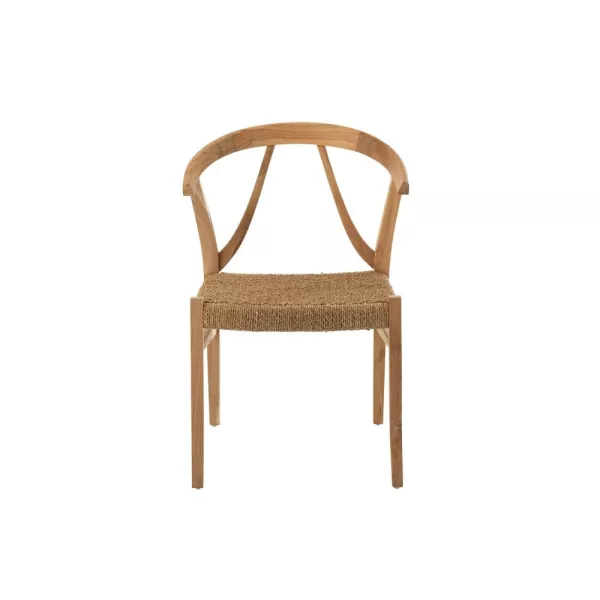 Chaise avec accoudoirs en bois et corde PALIN (Naturel)