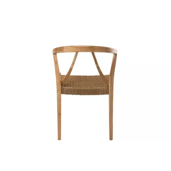 Chaise avec accoudoirs en bois et corde PALIN (Naturel)