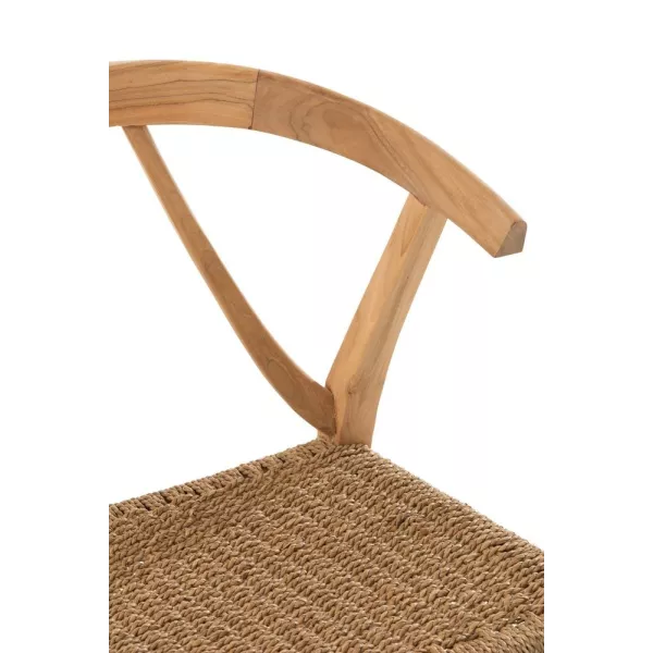 Chaise avec accoudoirs en bois et corde PALIN (Naturel)