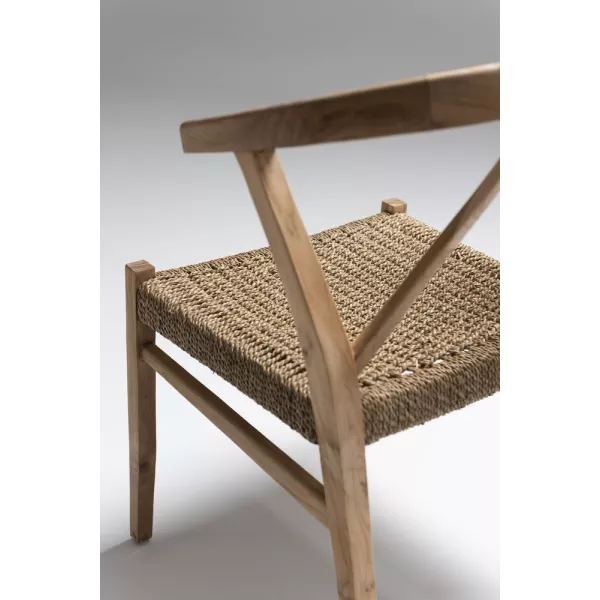 Chaise avec accoudoirs en bois et corde PALIN (Naturel)