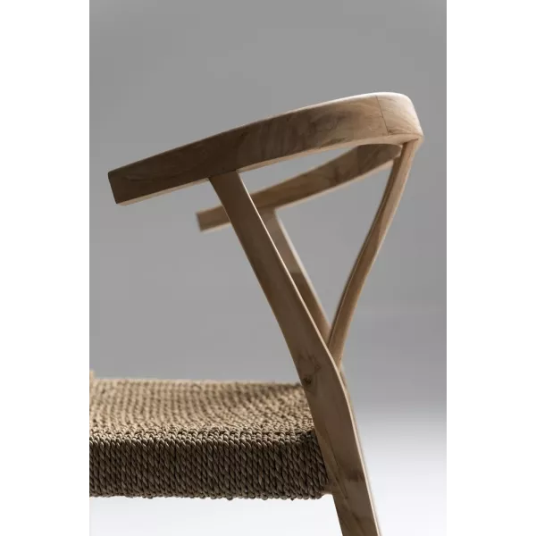 Chaise avec accoudoirs en bois et corde PALIN (Naturel)