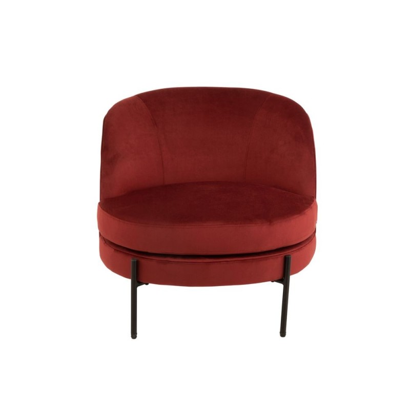 Fauteuil lounge en tissu et métal MIRPON (Rouge, noir)