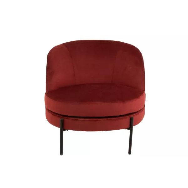 Fauteuil lounge en tissu et métal MIRPON (Rouge, noir)