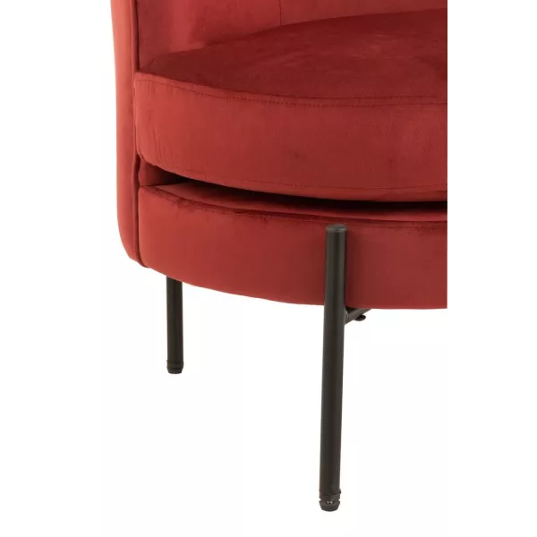 Fauteuil lounge en tissu et métal MIRPON (Rouge, noir)