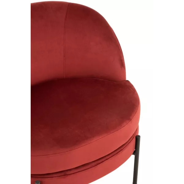 Fauteuil lounge en tissu et métal MIRPON (Rouge, noir)