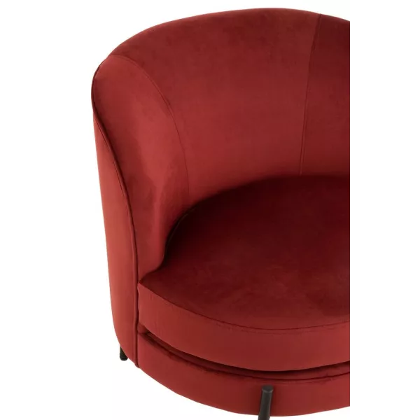 Fauteuil lounge en tissu et métal MIRPON (Rouge, noir)