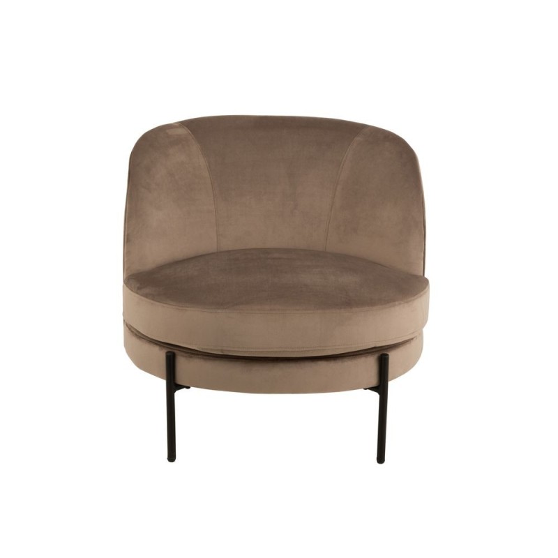 Fauteuil lounge en tissu et métal MIRPON (Marron, noir)