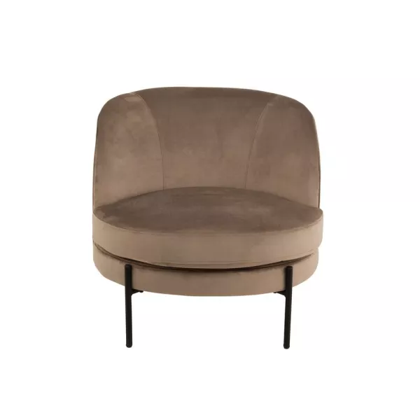 Fauteuil lounge en tissu et métal MIRPON (Marron, noir)