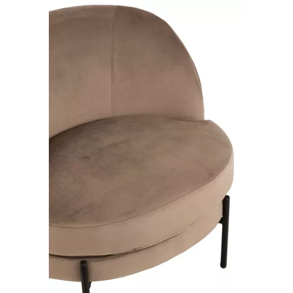 Fauteuil lounge en tissu et métal MIRPON (Marron, noir)