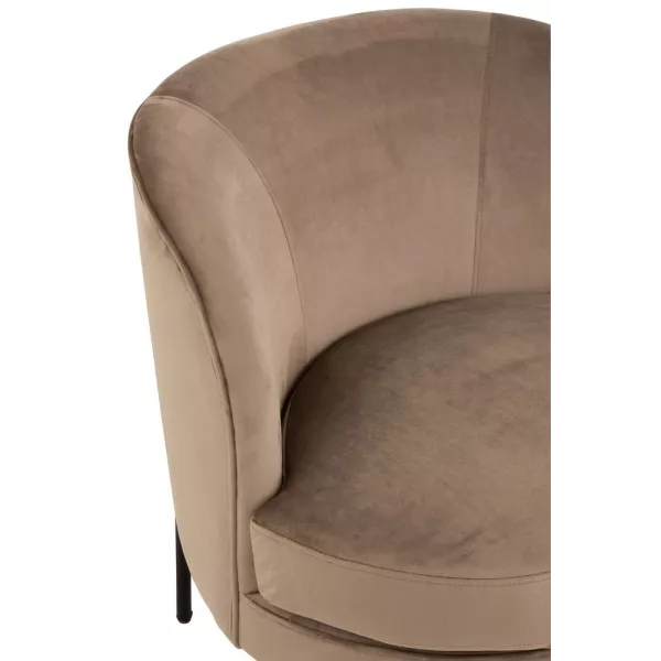 Fauteuil lounge en tissu et métal MIRPON (Marron, noir)