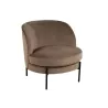 Fauteuil lounge en tissu et métal MIRPON (Marron, noir)