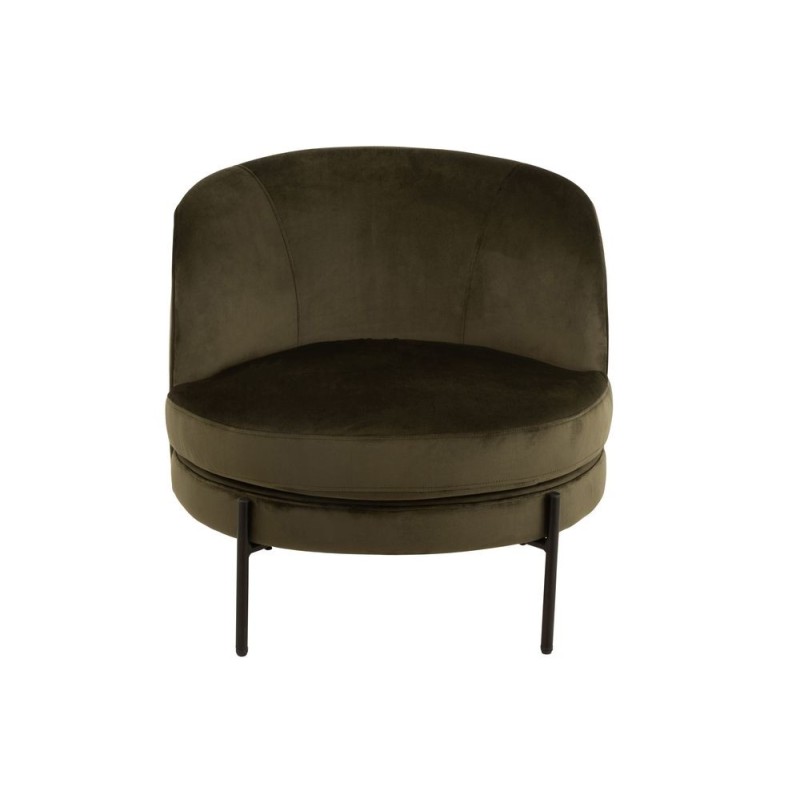 Fauteuil lounge en tissu et métal MIRPON (Vert, noir)