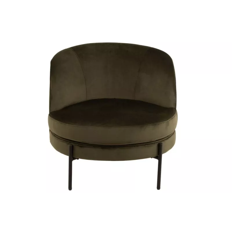 Fauteuil lounge en tissu et métal MIRPON (Vert, noir)