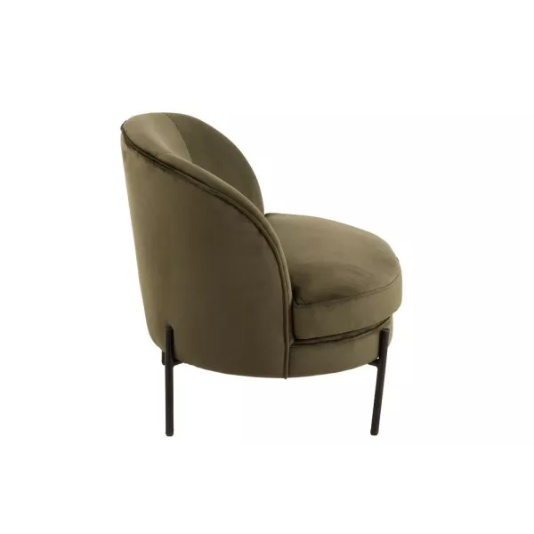 Fauteuil lounge en tissu et métal MIRPON (Vert, noir)