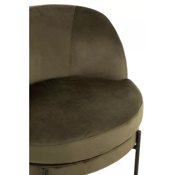 Fauteuil lounge en tissu et métal MIRPON (Vert, noir)