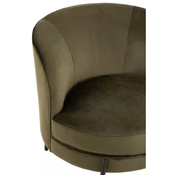 Fauteuil lounge en tissu et métal MIRPON (Vert, noir)