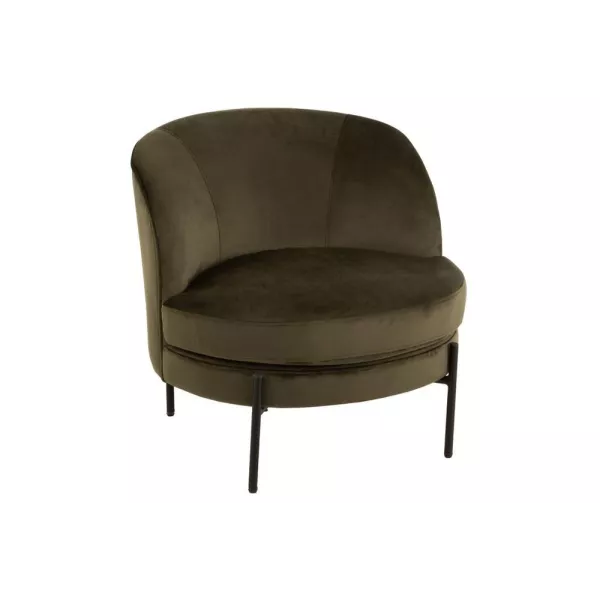 Fauteuil lounge en tissu et métal MIRPON (Vert, noir)