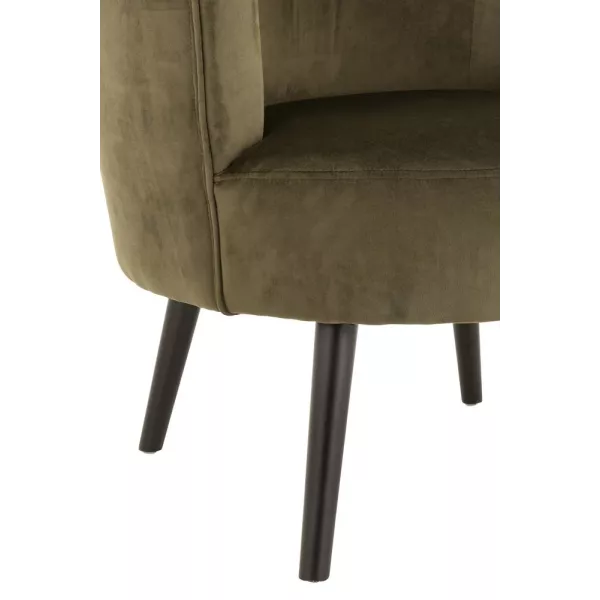 Fauteuil en tissu et bois PRILAN (Vert, noir)