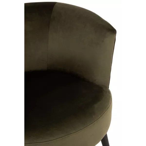 Fauteuil en tissu et bois PRILAN (Vert, noir)