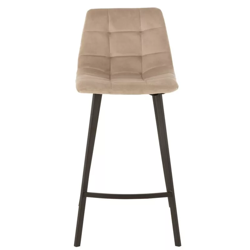 Tabouret de bar en tissu et métal NORTY (Beige, noir)