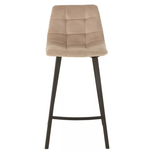 Tabouret de bar en tissu et métal NORTY (Beige, noir)