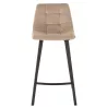 Tabouret de bar en tissu et métal NORTY (Beige, noir)