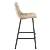 Tabouret de bar en tissu et métal NORTY (Beige, noir)