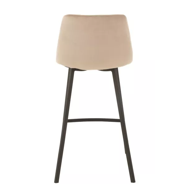 Tabouret de bar en tissu et métal NORTY (Beige, noir)