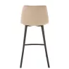 Tabouret de bar en tissu et métal NORTY (Beige, noir)