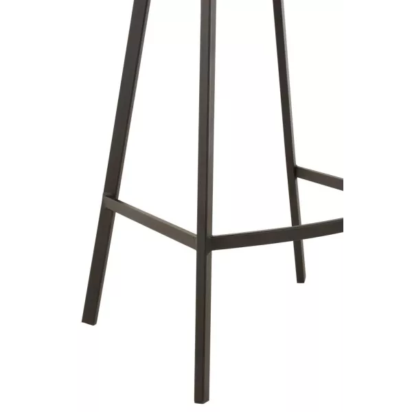 Tabouret de bar en tissu et métal NORTY (Beige, noir)