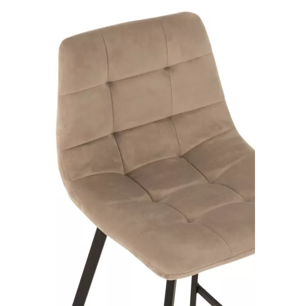 Tabouret de bar en tissu et métal NORTY (Beige, noir)