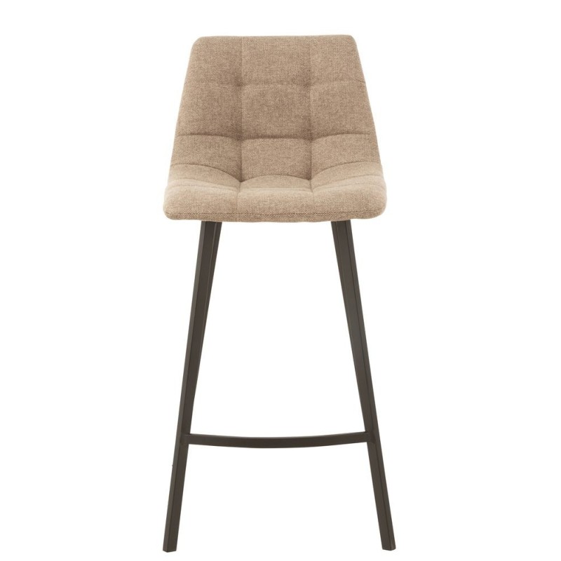 Tabouret de bar en tissu et métal NIFON (Beige, noir)