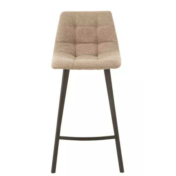 Tabouret de bar en tissu et métal NIFON (Beige, noir)