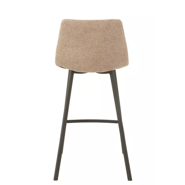 Tabouret de bar en tissu et métal NIFON (Beige, noir)