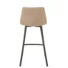 Tabouret de bar en tissu et métal NIFON (Beige, noir)