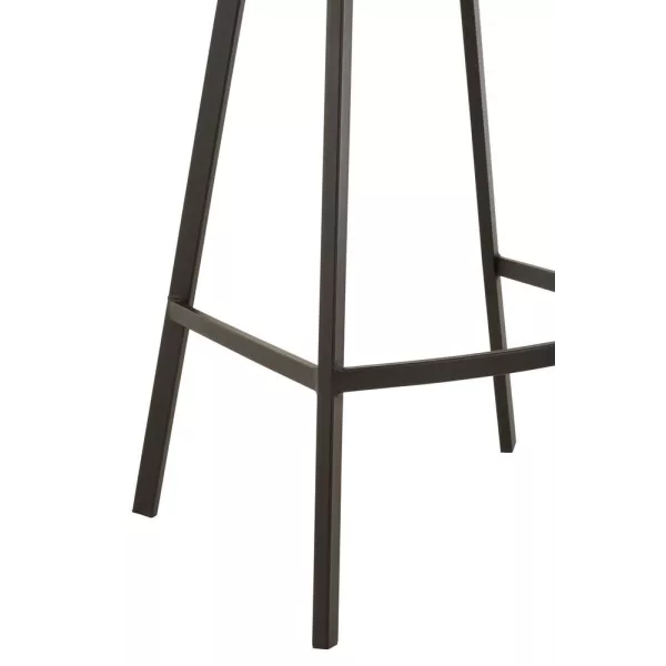 Tabouret de bar en tissu et métal NIFON (Beige, noir)