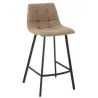 Tabouret de bar en tissu et métal NIFON (Beige, noir)