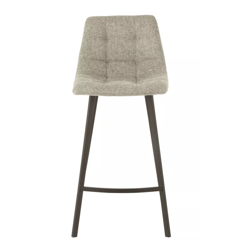 Tabouret de bar en tissu et métal NIFON (Gris, noir)